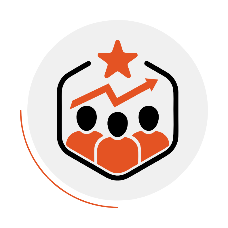 customer satisfaction and growth icon